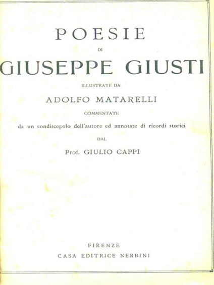 Poesie - Giuseppe Giusti - copertina