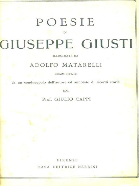 Poesie - Giuseppe Giusti - copertina