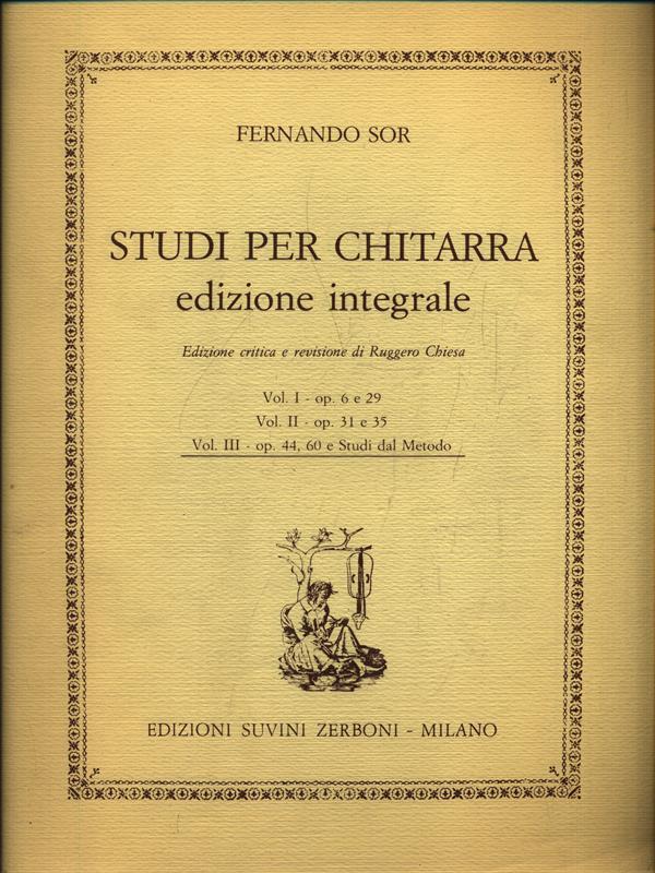 Studi per Chitarra Vol 3° Op 44 60 e Studi dal metodo (R. Chiesa)