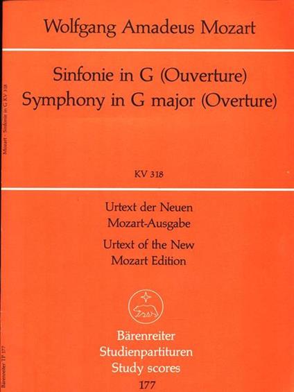 Sinfonie in G (Ouverure) - Wolfgang Amadeus Mozart - copertina