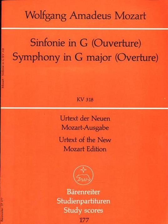Sinfonie in G (Ouverure) - Wolfgang Amadeus Mozart - copertina