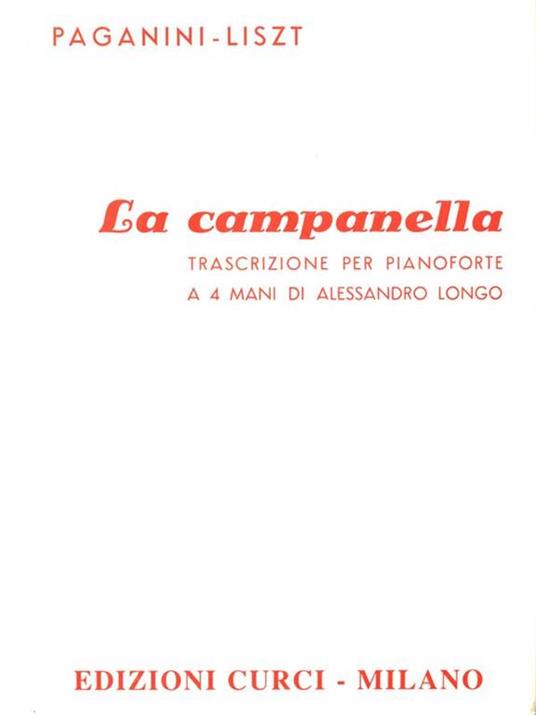 La Campanella. Trascrizioni per pianoforte a 4 mani di Alessandro Longo - copertina