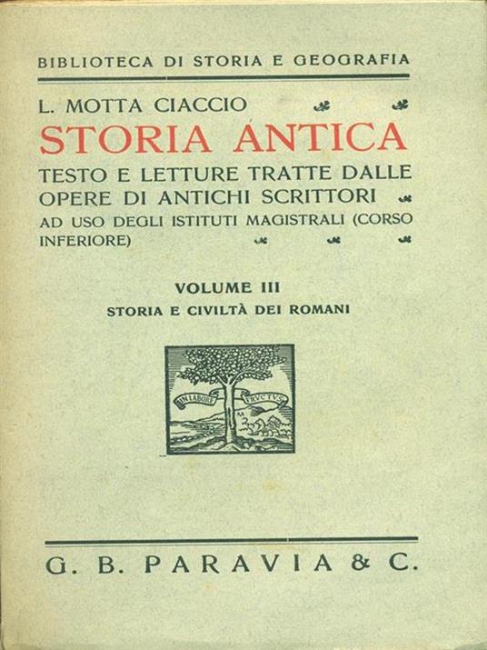 Storia antica. Vol. III - copertina