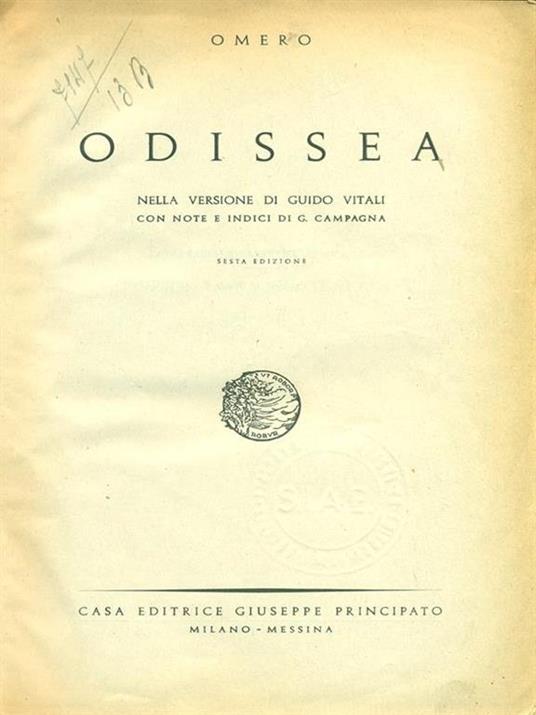 Odissea - Omero - copertina