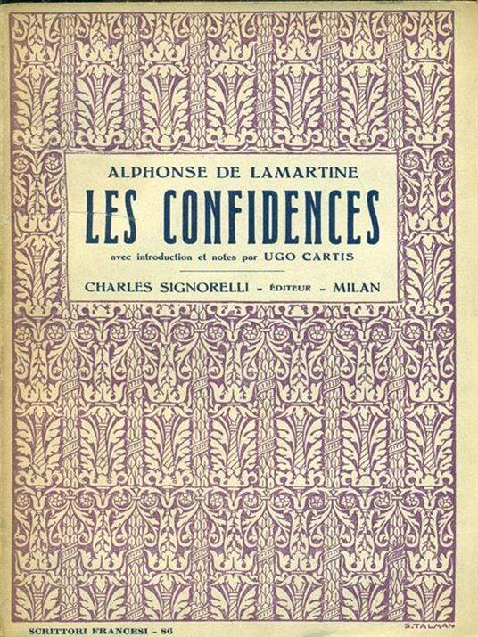 Les confidences - Alphonse de Lamartine - copertina
