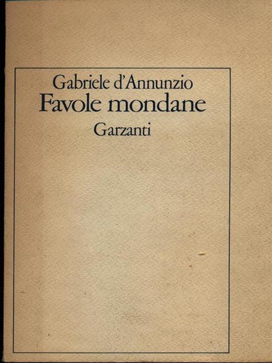 Favole mondane - Gabriele D'Annunzio - copertina