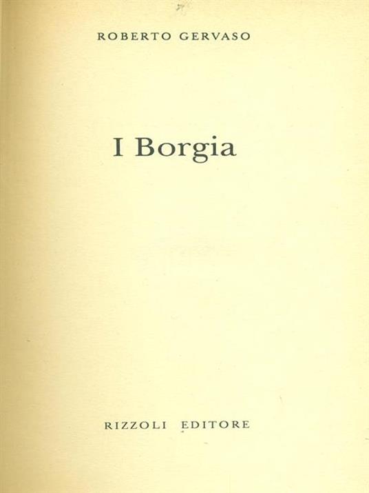 I Borgia - Roberto Gervaso - copertina