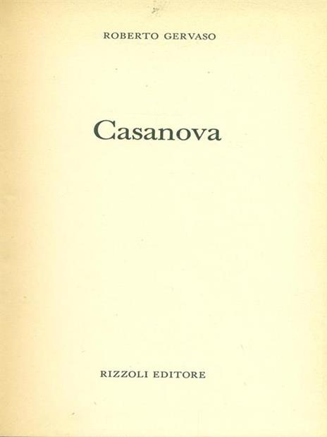 Casanova - Roberto Gervaso - copertina