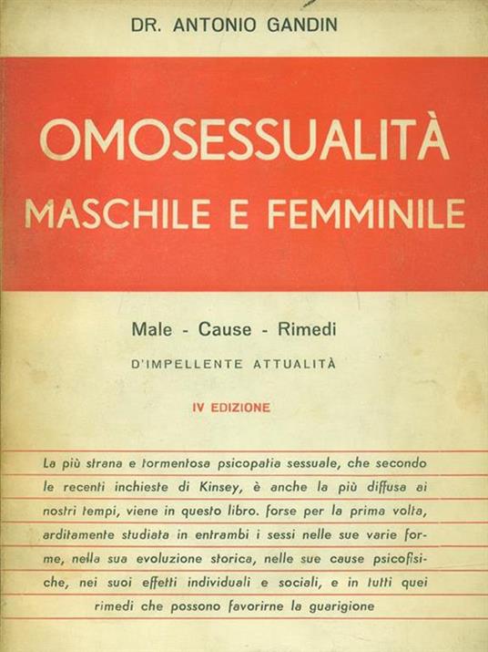 Omosessualità maschile e femminile - Antonio Gandin - copertina