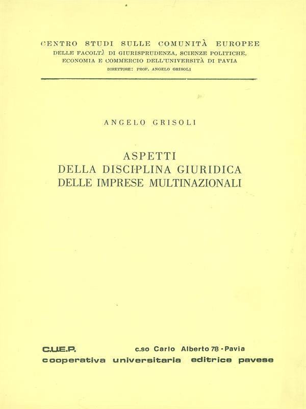 Aspetti della disciplina giuridica delle imprese multinazionali