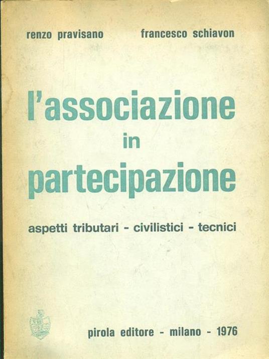 L' associazione in partecipazione - copertina