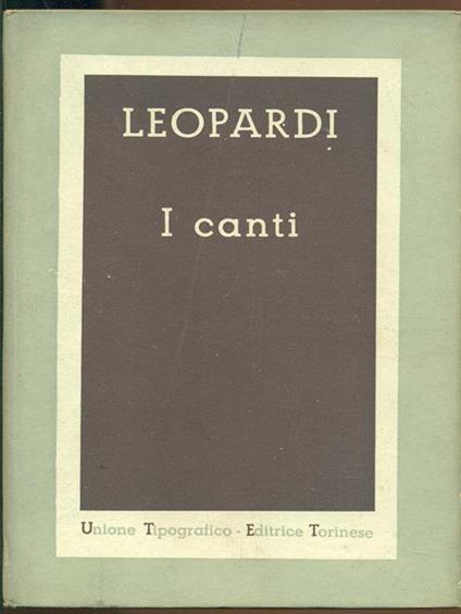 I canti - Giacomo Leopardi - copertina