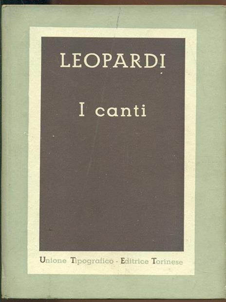 I canti - Giacomo Leopardi - copertina