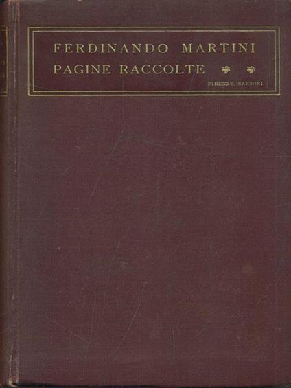 Pagine raccolte - Ferdinando Martini - copertina
