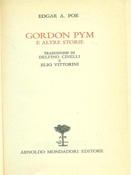 Gordon Pym e altre storie - Edgar Allan Poe - copertina