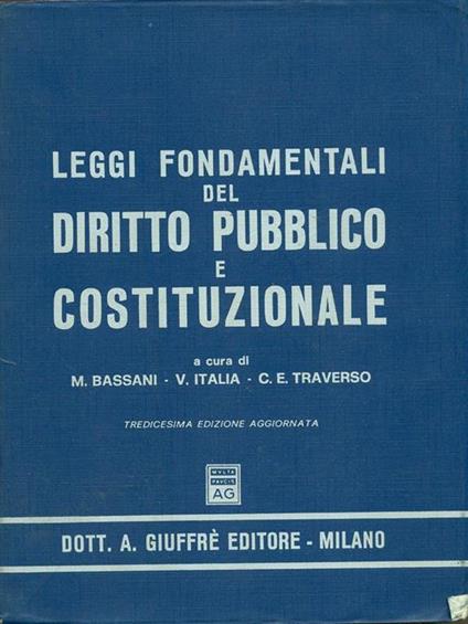 Leggi fondamentali del diritto pubblico e Costituzionale 1988 - copertina