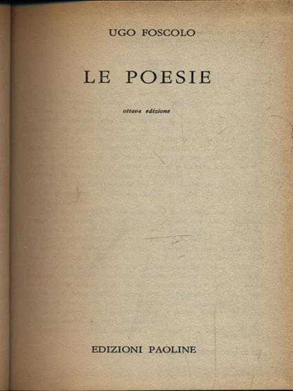Le poesie - Ugo Foscolo - copertina