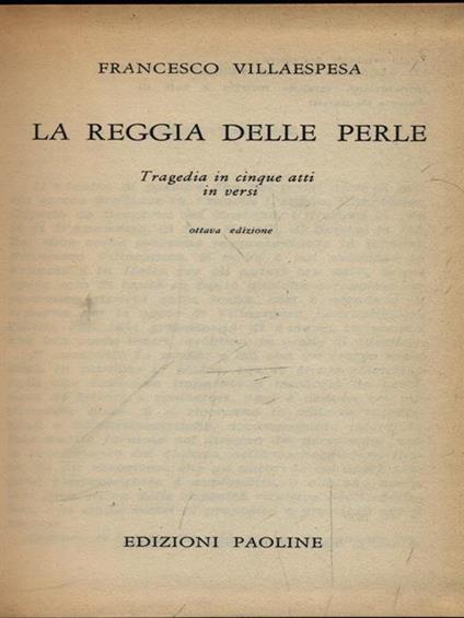La reggia delle perle - Francesco Villaespesa - copertina