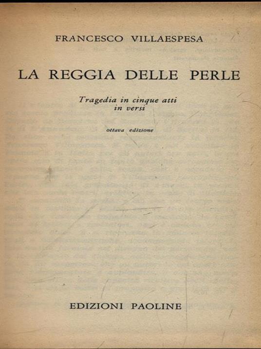 La reggia delle perle - Francesco Villaespesa - copertina