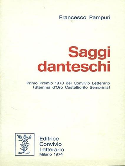 Saggi Danteschi - copertina