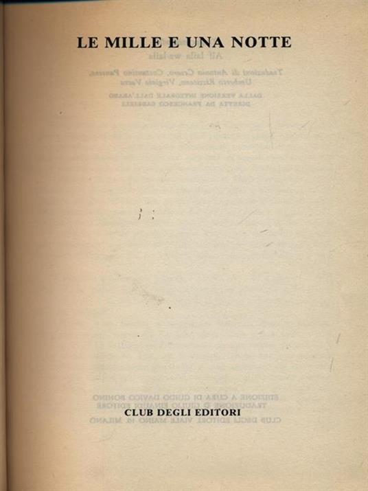 mille e una notte - copertina