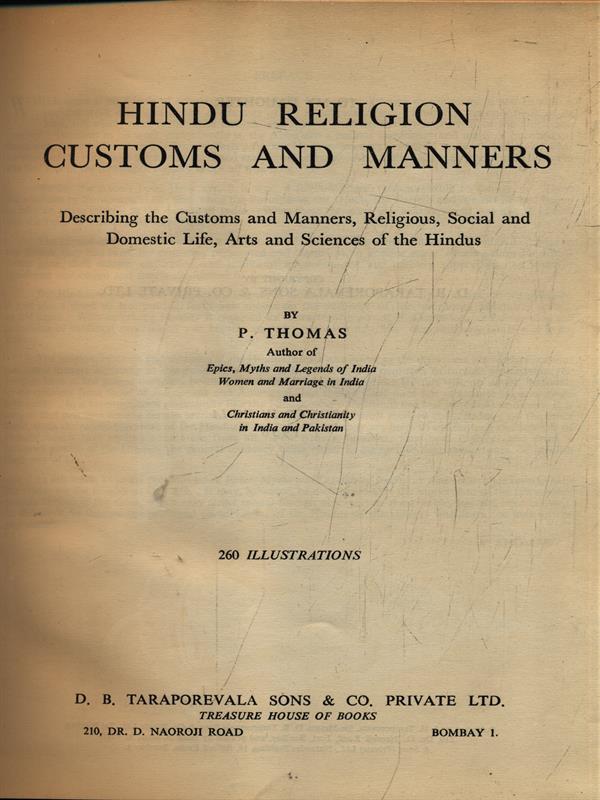 Hindu religion customs and manners