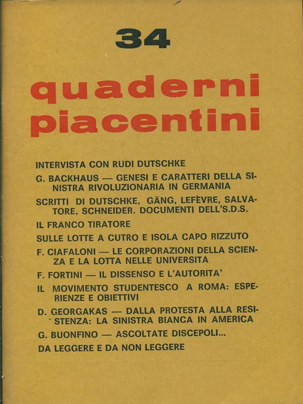 Quaderni piacentini n.34/1968