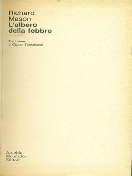 L' albero della febbre - Richard Mason - copertina