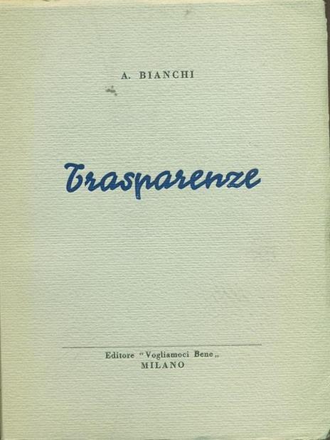Trasparenze - Antonio Bianchi - copertina