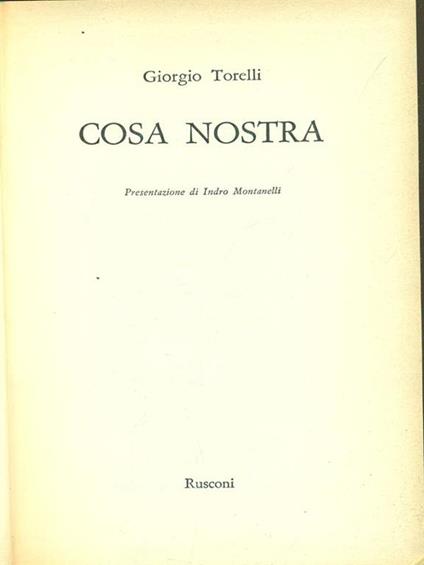 Cosa Nostra - Giorgio Torelli - copertina