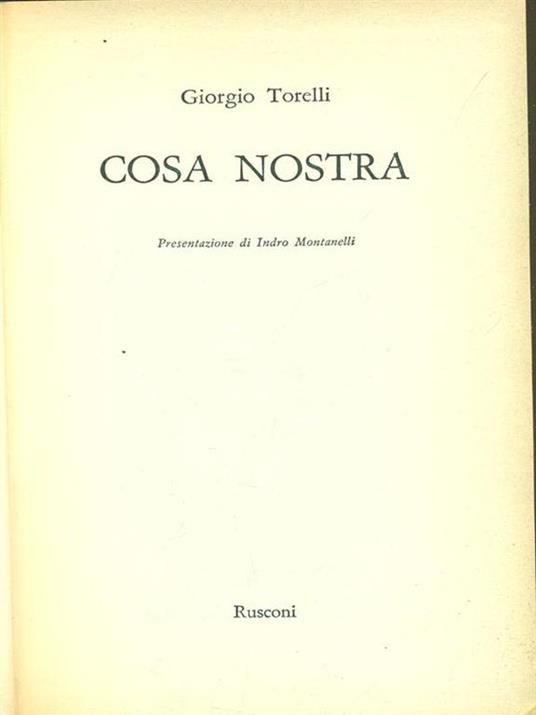 Cosa Nostra - Giorgio Torelli - copertina