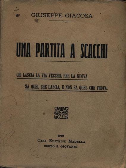 Una partita a scacchi - Giuseppe Giacosa - copertina