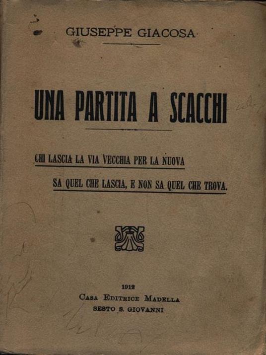 Una partita a scacchi - Giuseppe Giacosa - copertina