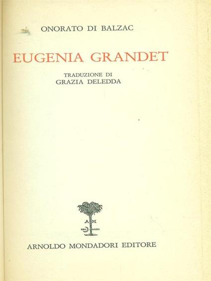 Eugenia Grandet - Honoré de Balzac - copertina