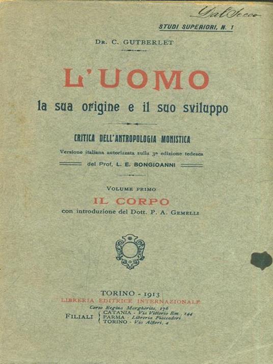 L' uomo la sua origine e il suo sviluppo 2vv. - copertina
