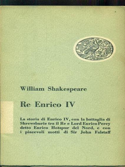 Re Enrico IV Parte prima - William Shakespeare - copertina