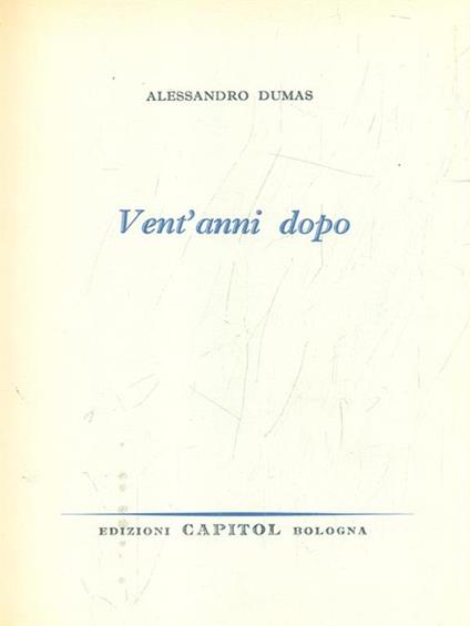 Vent'anni dopo - Alexandre Dumas - copertina