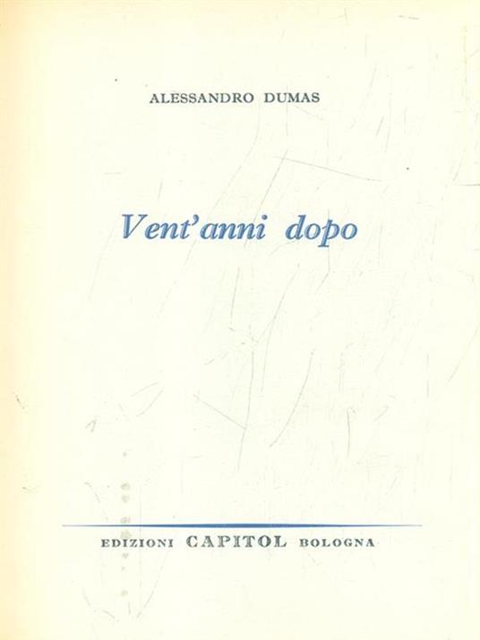 Vent'anni dopo - Alexandre Dumas - copertina