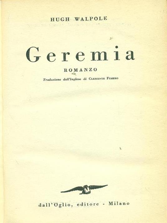 Geremia - Hugh Walpole - copertina