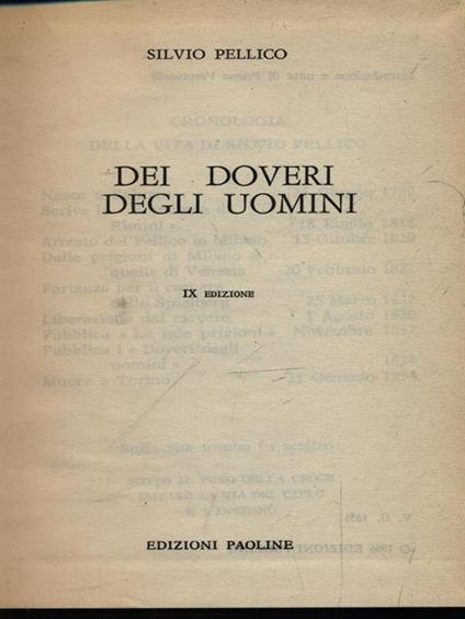 Dei doveri degli uomini - Silvio Pellico - copertina
