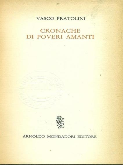 Cronache di poveri amanti - Vasco Pratolini - copertina