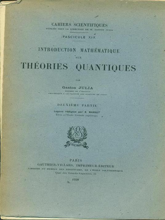 Introduction mathematique aux théories quantiques - copertina