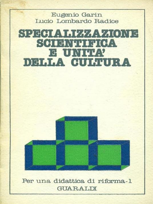 Specializzazione scientifica e unità della cultura - copertina