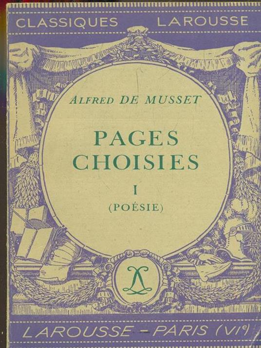 Pages choisies I - Alfred de Musset - copertina