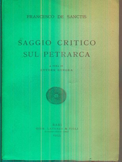 Saggio critico sul Petrarca - Francesco De Sanctis - copertina