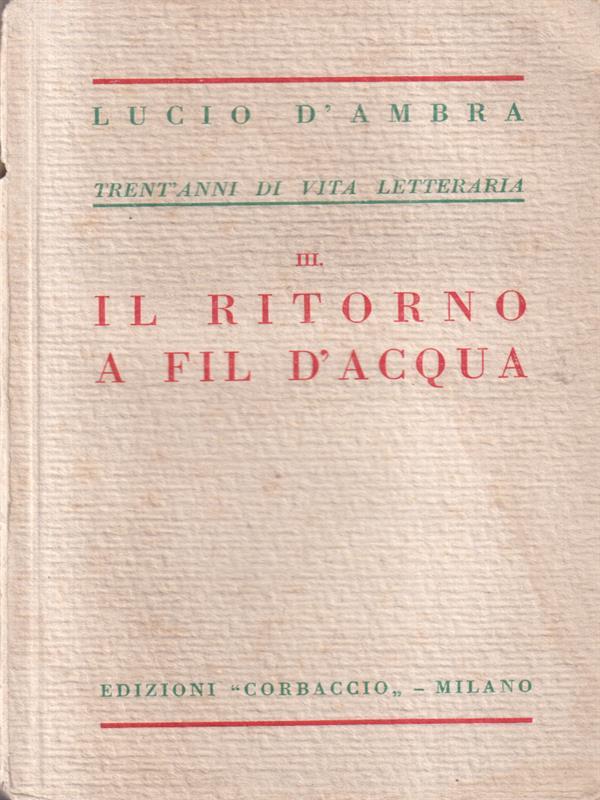 Il ritorno a fil d'acqua 