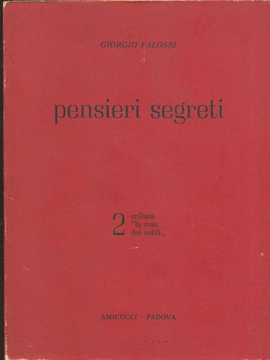Pensieri segreti - Giorgio Falossi - copertina
