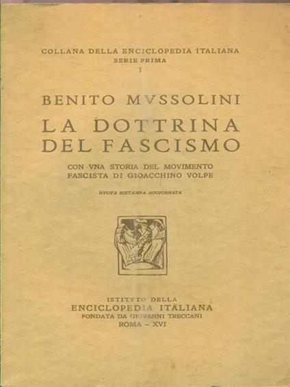 La dottrina del Fascismo - Benito Mussolini - copertina
