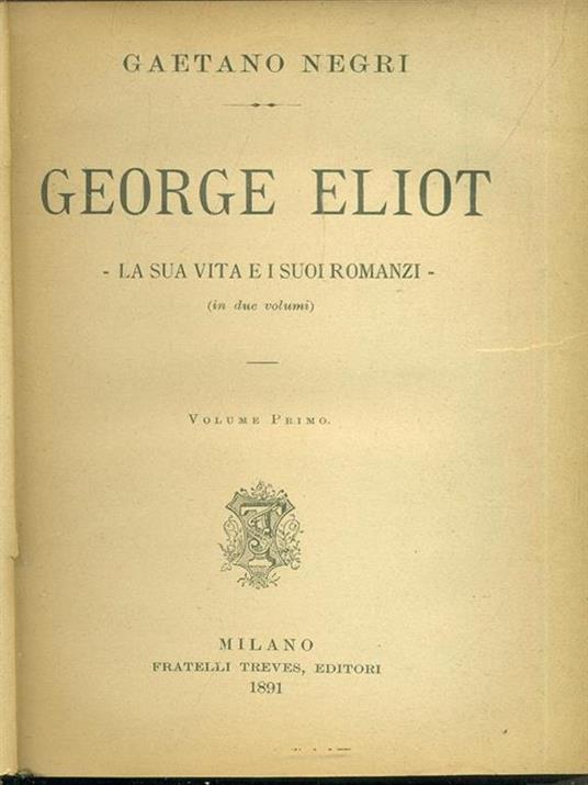 George Eliot. Vol. 1 - copertina