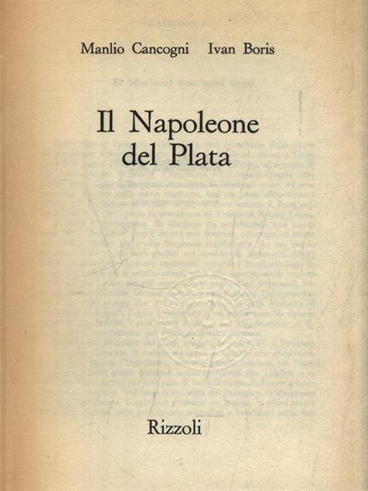 Il Napoleone del Plata - Manlio Cancogni - copertina